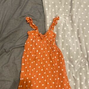 Billabong coral-orange-pink maxi dress. Really adorable pattern.